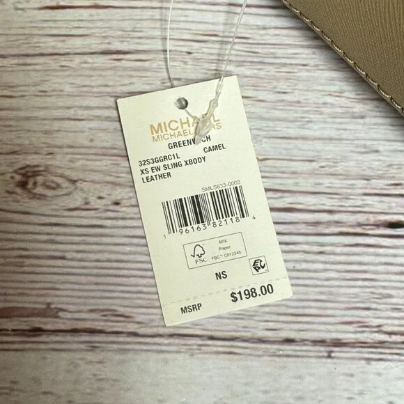 MICHAEL KORS Greenwich Extra Small East West Sling Leather Crossbody - Camel - Picture 6 of 6